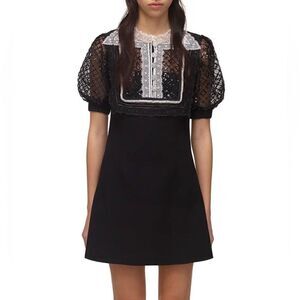 Self-portrait Sequin-Embellished Collared Mini Dress size 4